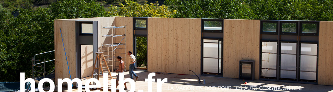 montage des murs en bois massif